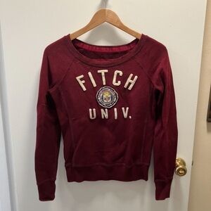 Abercrombie & Fitch Maroon 'Fitch Univ.' Crewneck Sweatshirt